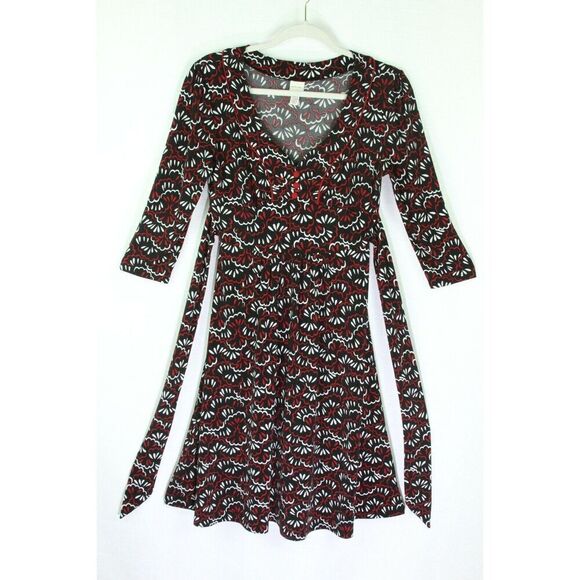 Merona Dress XS Multicolor Womens 3/4 Sleeve V Neck - Picture 8 of 9